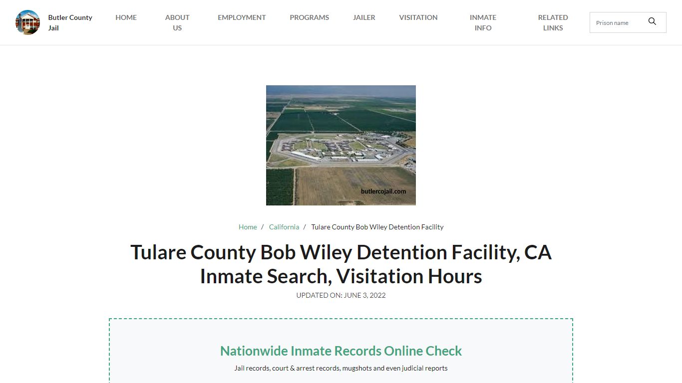 Tulare County Bob Wiley Detention Facility, CA Inmate ...