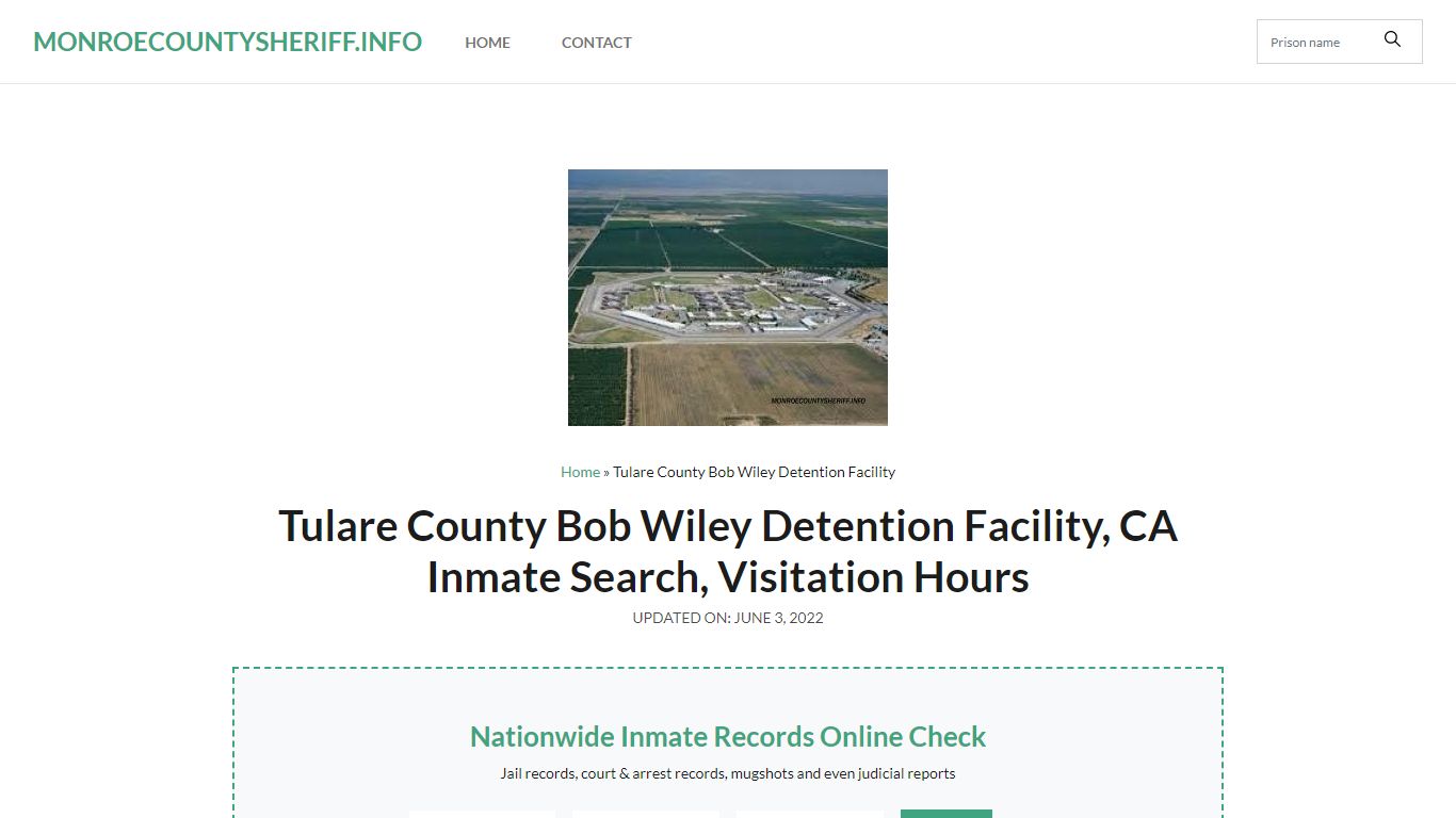 Tulare County Bob Wiley Detention Facility, CA Inmate ...